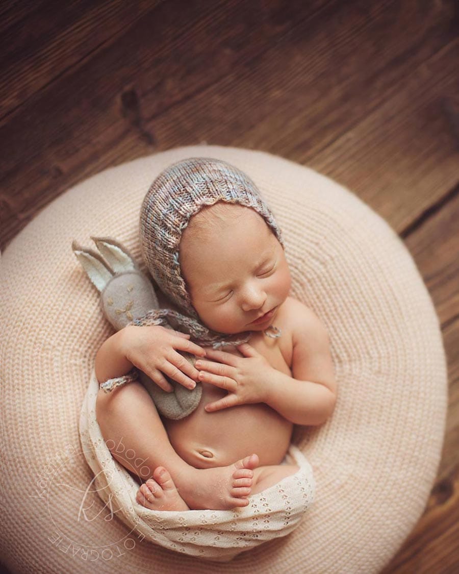 bonnet-knitted-wrap-posing-ring-cushion-newborn-props-photography-mini-bunny