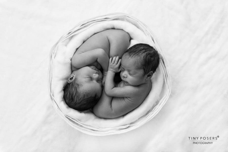 Basket for Newborn Photography Twin Boy White - Mandy Vessel EU