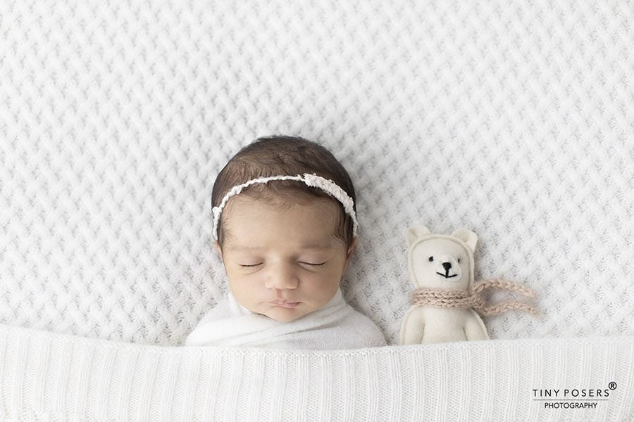 Dainty Newborn Baby Headband Tieback - white girl foto props polen