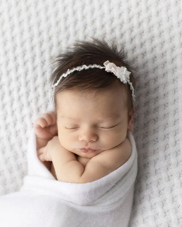 Thin Headband Tieback for Photography - Ivanna white crean blush newbornprops uk