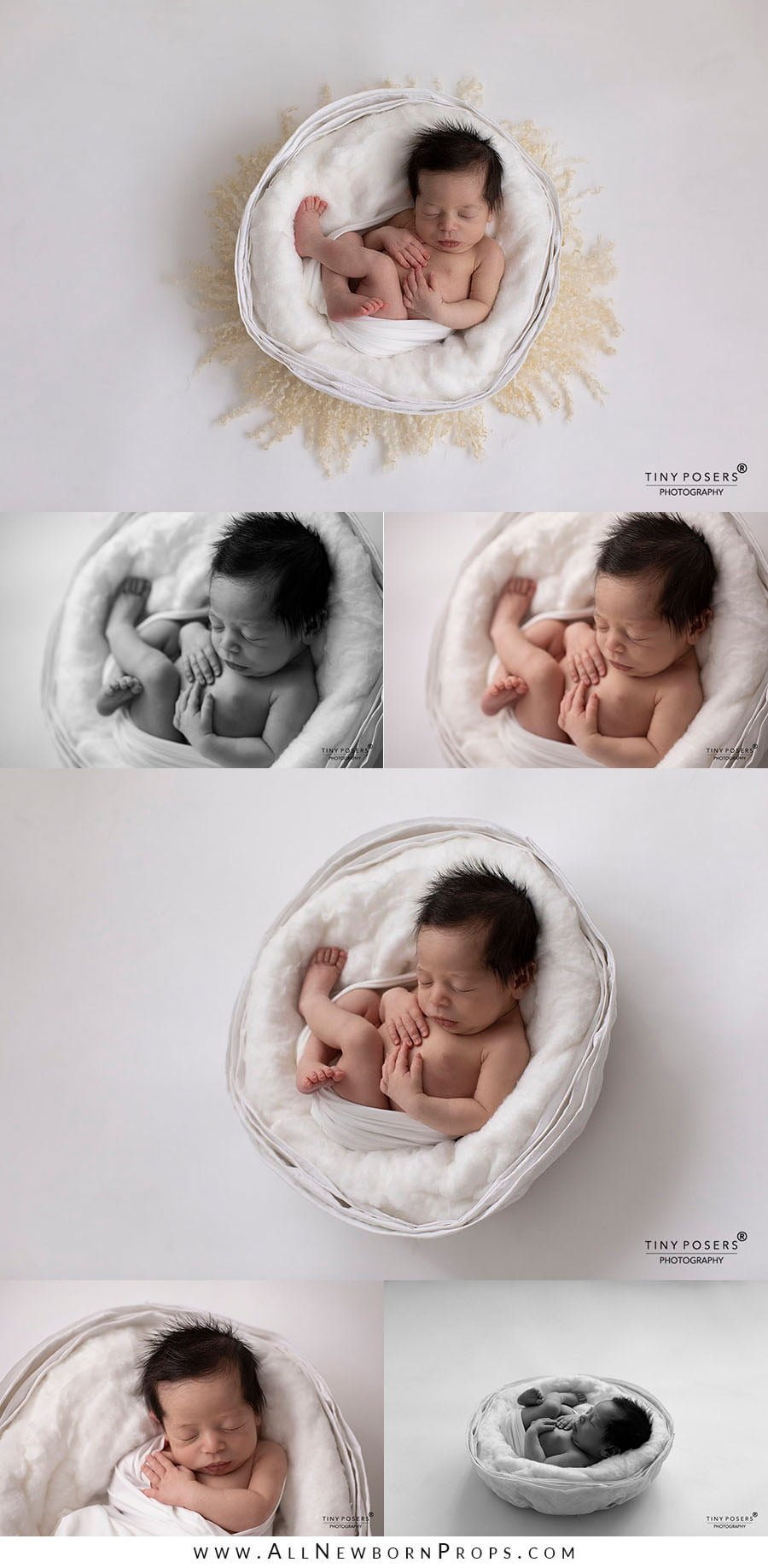 Newborn Photography baskets: Unique Vessels White Europe Boy