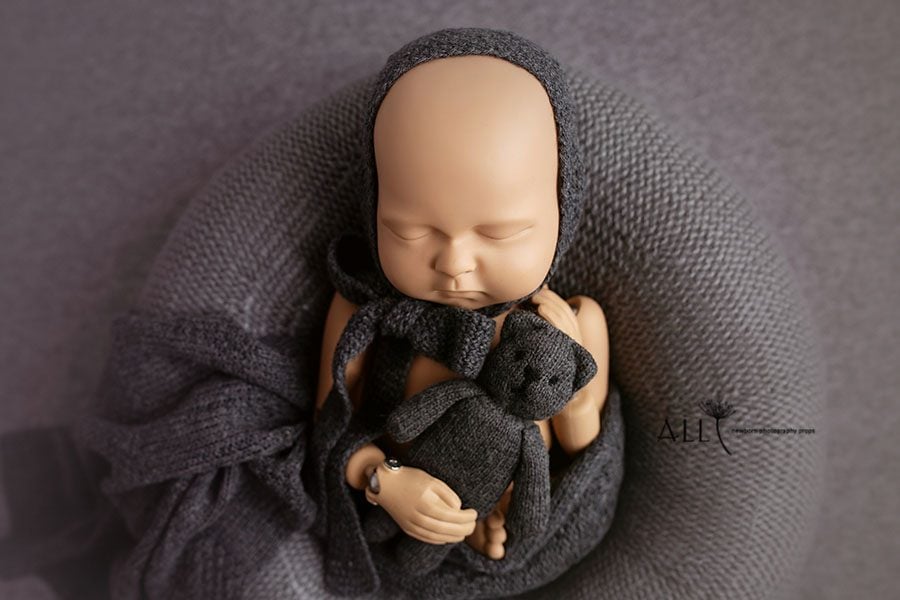 Newborn Photo Props Boy Set – Donna/Darrell (Dark Grey) EU