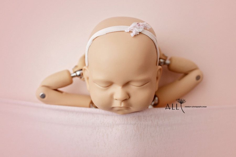 Thin Pink Newborn Headband - Isadora baby photography props for sale eu