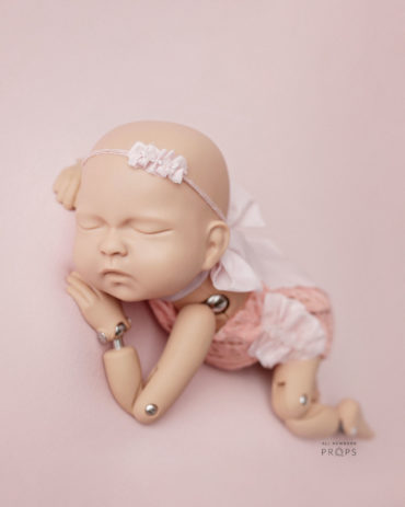 newborn-baby-photo-props-girl-pink0posing-fabric-romper-headband-europe