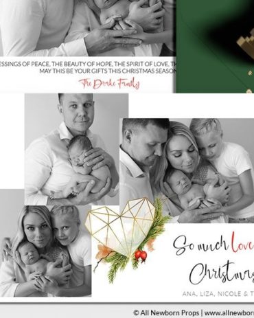 Christmas Card Photoshop Template | Golden Heart