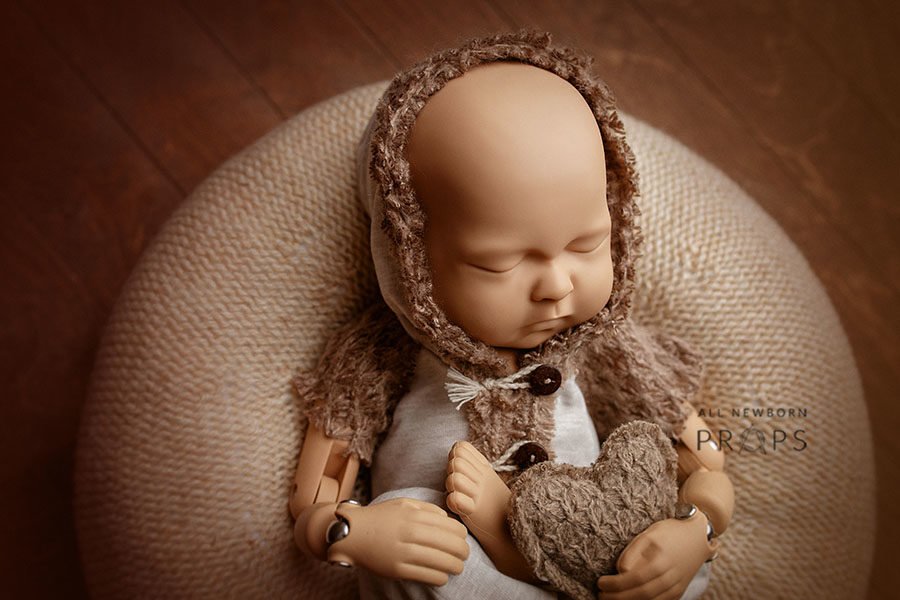 Newborn Boy Photoshoot Outfit - Hooded Romper newbornprops eu
