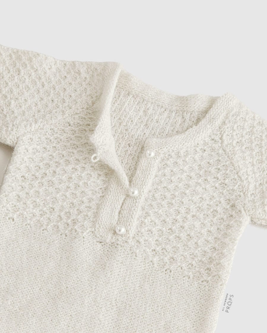 Newborn-Photo-Outfits-Girl-knitted-romper-bodysuit-props-cream-white-europe