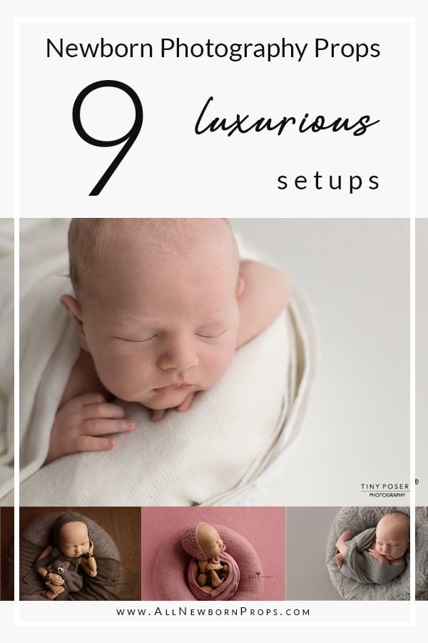 Newborn Photography Props: Luxurious Monochromatic Setups in white grey pink brown for boy and girl USA