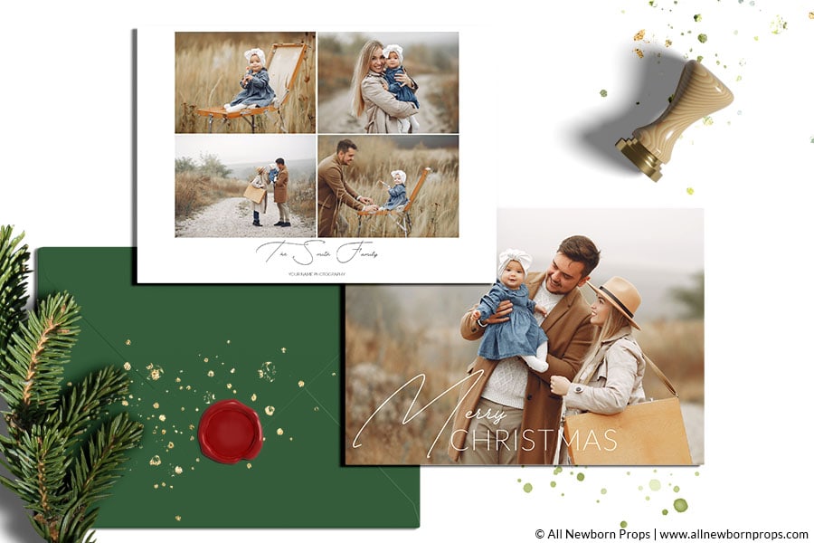 Christmas Card Template For Photoshop All Newborn Props