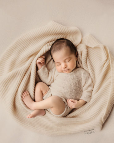 Newborn Photography Outfit Long Sleeve Bodysuit – Gabriel (Tan)