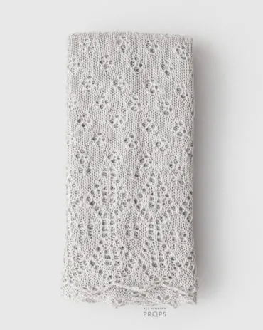 Newborn-Baby-Blanket-Shawl-Layer-knitted-lacy-swaddle-light-grey-boho-boy-girl-decken-photo-props-europe