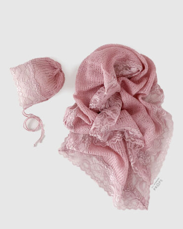 Baby-Photo-Prop-Girl-Set-blanket-wrap-bonnet-pink-europe