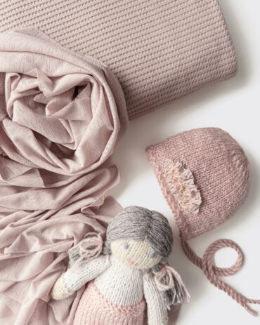 newborn-girl-photography-prop-set-posing-fabric-wrap-bonnet-toy-doll-europe-pink